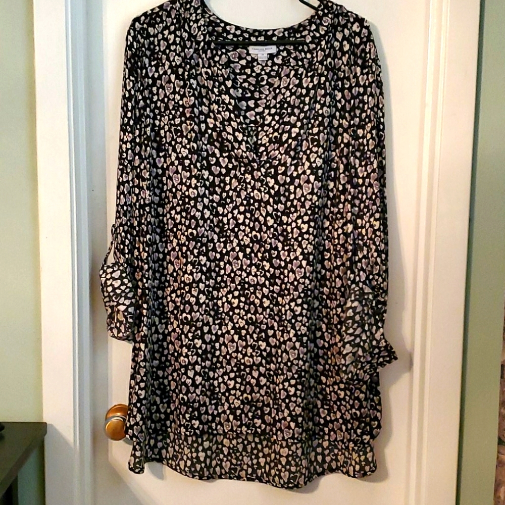 Plus size heart leopard top